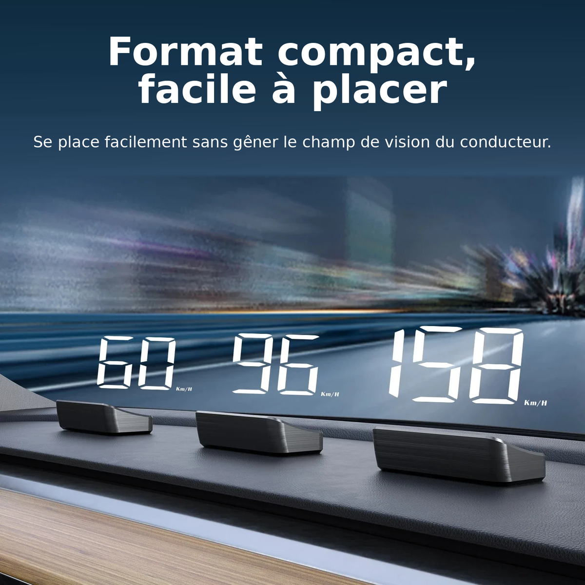 GLASSY Vision HUD – Affichage tête haute GPS pour voiture